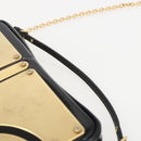 Miu Miu Chain Shoulder Bag Enamel 2way Black Gold Auth 159323V-14