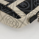 CHANEL Camelia Pouch PVC Black Silver CC Auth 159324V-11