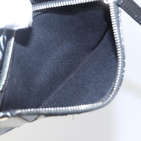CHANEL Camelia Pouch PVC Black Silver CC Auth 159324V