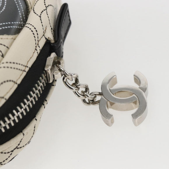 CHANEL Camelia Pouch PVC Black Silver CC Auth 159324V