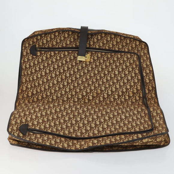 Christian Dior Trotter Canvas Kleiderschutzhülle Braun Gold Auth 159327