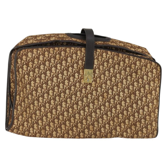 Christian Dior Trotter Canvas Kleiderschutzhülle Braun Gold Auth 159327