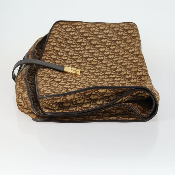 Christian Dior Trotter Canvas Garment Cover Brown Gold Auth 159327