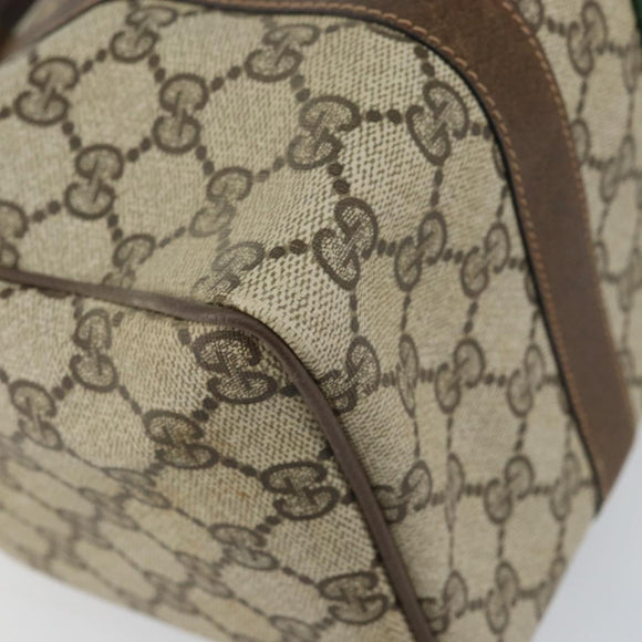 GUCCI GG Supreme Web Sherry Line Boston Bag PVC Beige Gold 010 378 Auth 159328