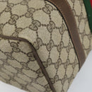 GUCCI GG Supreme Web Sherry Line Boston Bag PVC Beige Gold 010 378 Auth 159328-13