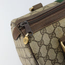 GUCCI GG Supreme Web Sherry Line Boston Bag PVC Beige Gold 010 378 Auth 159328-15