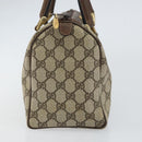 GUCCI GG Supreme Web Sherry Line Boston Bag PVC Beige Gold 010 378 Auth 159328-4