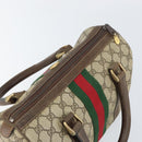 GUCCI GG Supreme Web Sherry Line Boston Bag PVC Beige Gold 010 378 Auth 159328-6