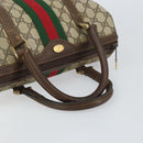 GUCCI GG Supreme Web Sherry Line Boston Bag PVC Beige Gold 010 378 Auth 159328-7