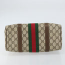 GUCCI GG Supreme Web Sherry Line Boston Bag PVC Beige Gold 010 378 Auth 159328-9