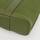 HERMES Garden File Hand Bag Canvas 2way Green Silver Auth 159329SAM-12