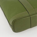 HERMES Garden File Hand Bag Canvas 2way Green Silver Auth 159329SAM-13