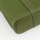 HERMES Garden File Hand Bag Canvas 2way Green Silver Auth 159329SAM-15