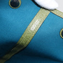 HERMES Garden File Hand Bag Canvas 2way Green Silver Auth 159329SAM-19