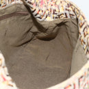 FENDI Zucchino Canvas Mamma Baguette Shoulder Bag Beige Gold Auth 159330SAV-18