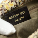 FENDI Zucchino Canvas Mamma Baguette Shoulder Bag Beige Gold Auth 159330SAV-12