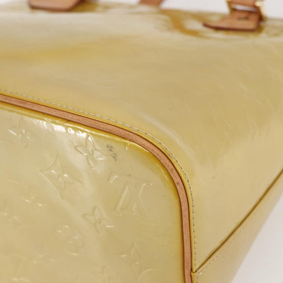 LOUIS VUITTON Monogram Vernis Houston Hand Bag Beige M91004 LV Auth 159332