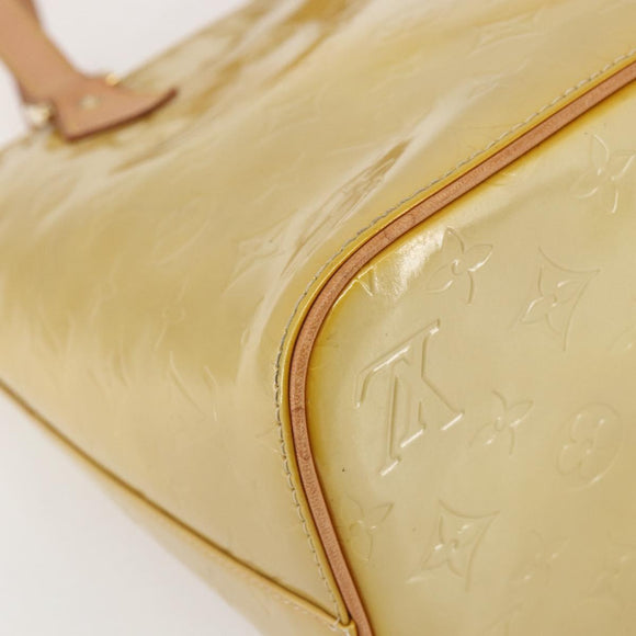 LOUIS VUITTON Monogram Vernis Houston Hand Bag Beige M91004 LV Auth 159332