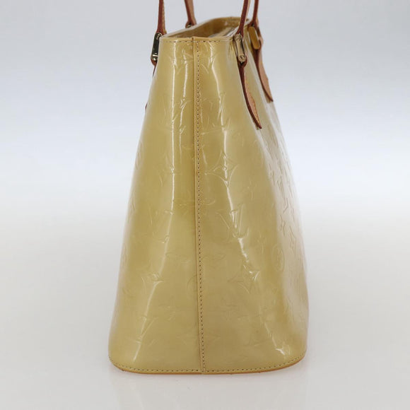LOUIS VUITTON Monogram Vernis Houston Hand Bag Beige M91004 LV Auth 159332