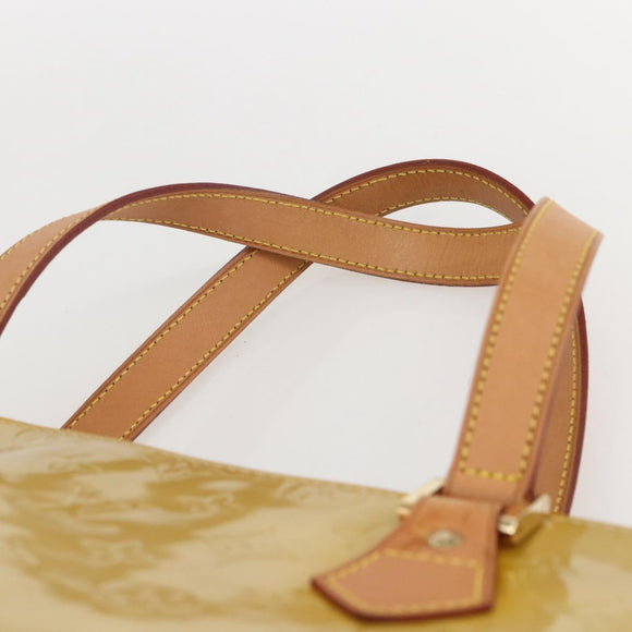 LOUIS VUITTON Monogram Vernis Houston Hand Bag Beige M91004 LV Auth 159332