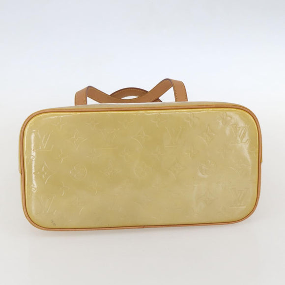 LOUIS VUITTON Monogram Vernis Houston Hand Bag Beige M91004 LV Auth 159332