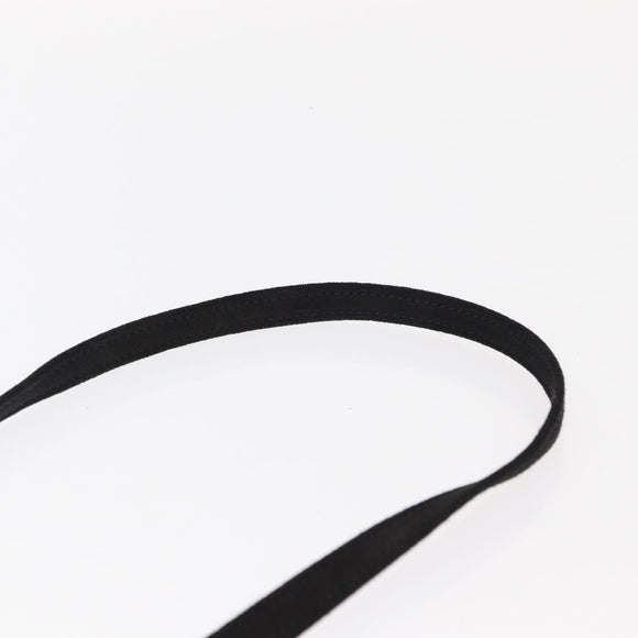 CELINE Hand Bag Suede 2way Black Gold Auth 159334