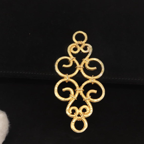 CELINE Hand Bag Suede 2way Black Gold Auth 159334