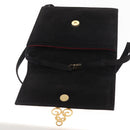 CELINE Hand Bag Suede 2way Black Gold Auth 159334-20