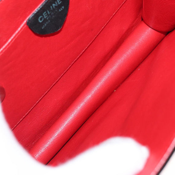 CELINE Hand Bag Suede 2way Black Gold Auth 159334