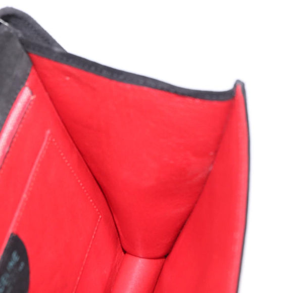 CELINE Hand Bag Suede 2way Black Gold Auth 159334