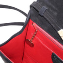 CELINE Hand Bag Suede 2way Black Gold Auth 159334-24