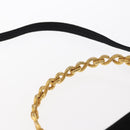 CELINE Hand Bag Suede 2way Black Gold Auth 159334-14