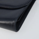 GUCCI Shoulder Bag Leather Navy Gold Auth 159335-9