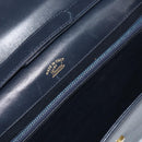 GUCCI Shoulder Bag Leather Navy Gold Auth 159335-18