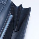 GUCCI Shoulder Bag Leather Navy Gold Auth 159335-19