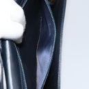 GUCCI Shoulder Bag Leather Navy Gold Auth 159335-22