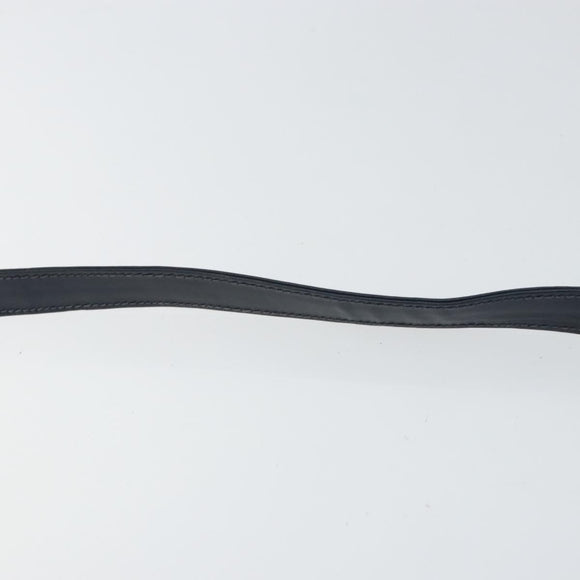 GUCCI Shoulder Bag Leather Navy Gold Auth 159335