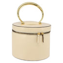 CELINE Vanity Hand Bag Leather Ivory Gold Auth 159336V-1