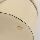 CELINE Vanity Hand Bag Leather Ivory Gold Auth 159336V-15