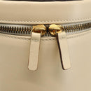 CELINE Vanity Hand Bag Leather Ivory Gold Auth 159336V-19