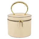 CELINE Vanity Hand Bag Leather Ivory Gold Auth 159336V-13