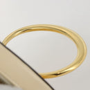 CELINE Vanity Hand Bag Leather Ivory Gold Auth 159336V-14