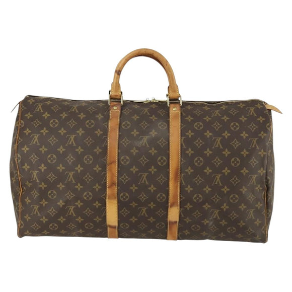 LOUIS VUITTON Monogram Keepall 55 Boston Bag M41424 LV Auth 159340