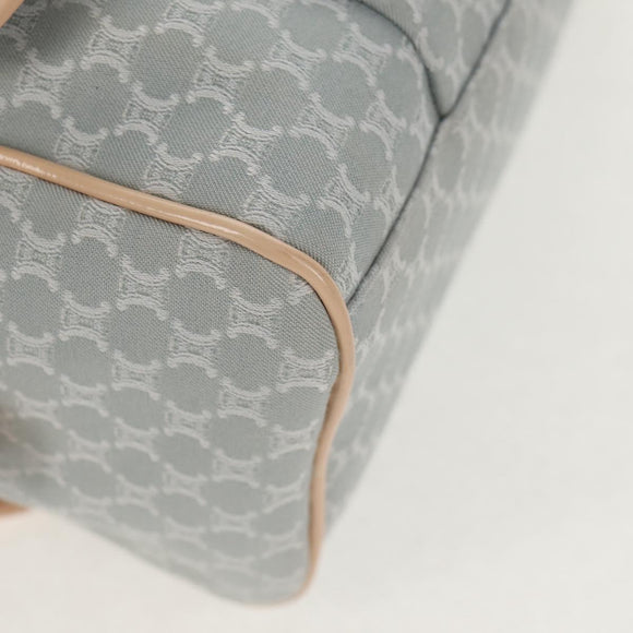 CELINE Macadam Canvas Hand Bag Light Blue Silver Auth 159343V