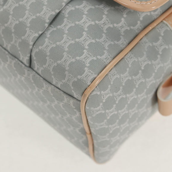 CELINE Macadam Canvas Hand Bag Light Blue Silver Auth 159343V