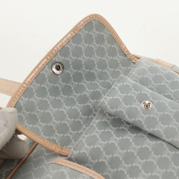 CELINE Macadam Canvas Hand Bag Light Blue Silver Auth 159343V