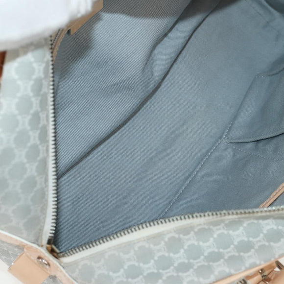 CELINE Macadam Canvas Hand Bag Light Blue Silver Auth 159343V