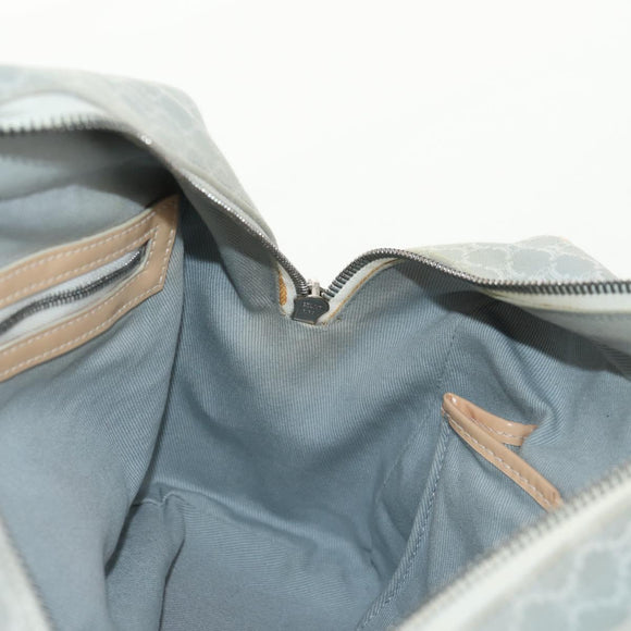 CELINE Macadam Canvas Hand Bag Light Blue Silver Auth 159343V