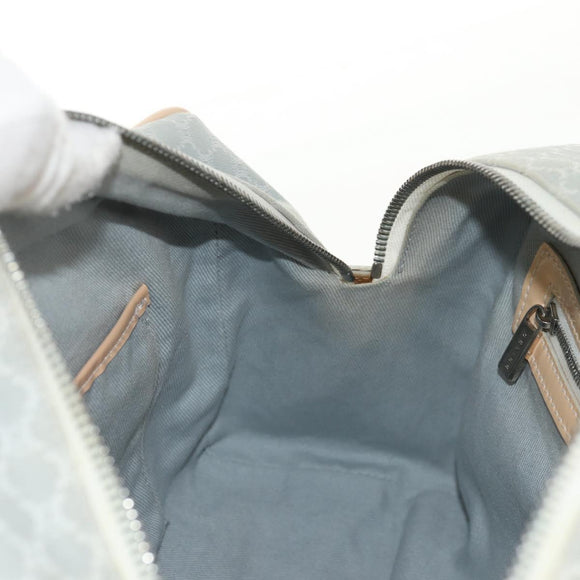 CELINE Macadam Canvas Hand Bag Light Blue Silver Auth 159343V