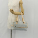CELINE Macadam Canvas Hand Bag Light Blue Silver Auth 159343V-28
